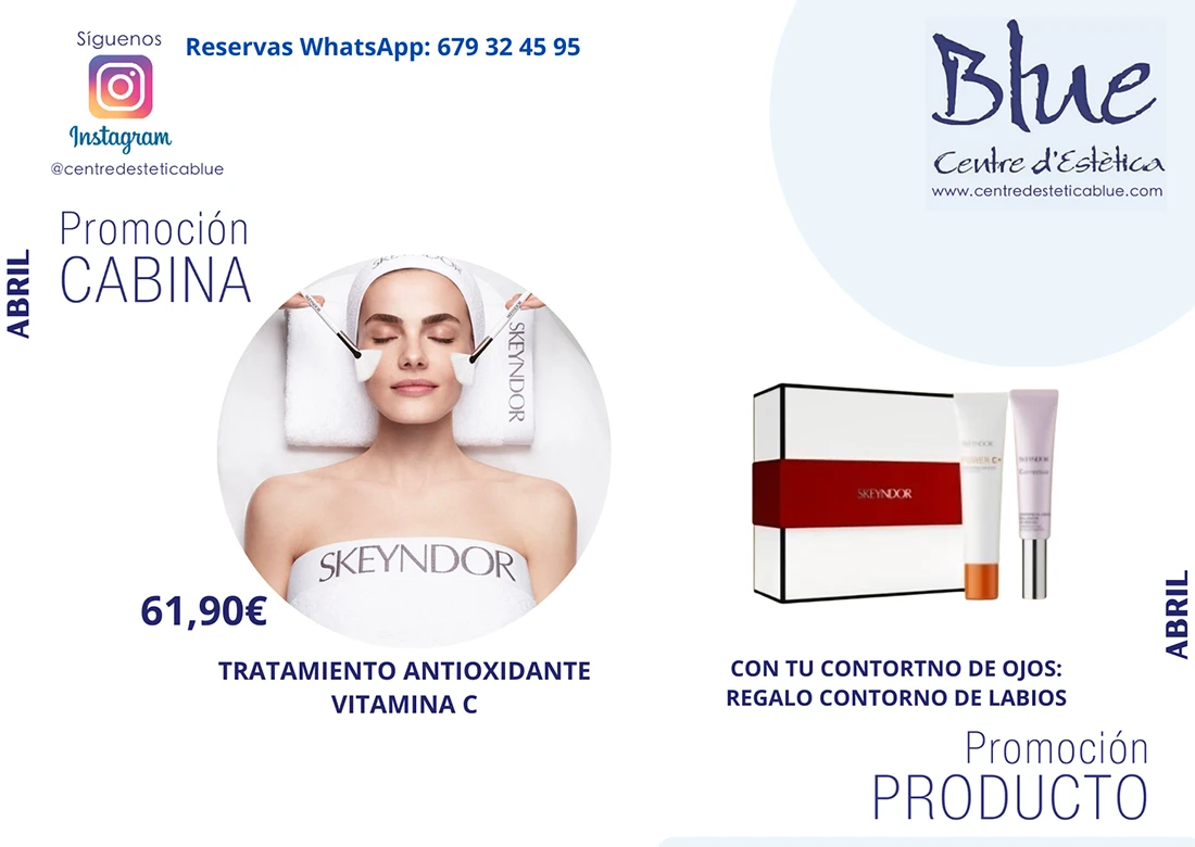 Promociones del centro de estética Blue de Barcelona