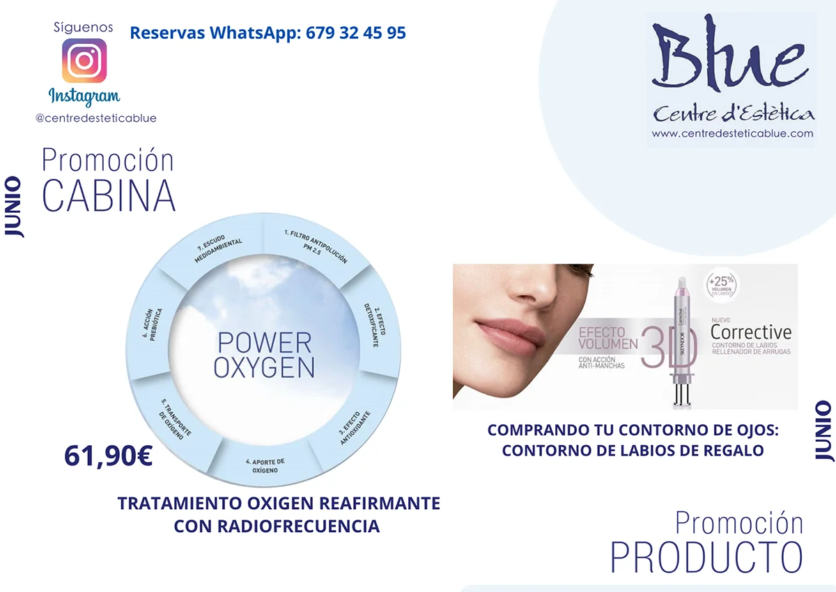 Promociones del centro de estética Blue de Barcelona