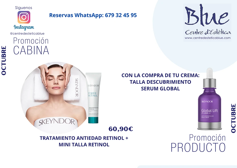 Promociones del centro de estética Blue de Barcelona Promociones del centro de estética Blue de Barcelona