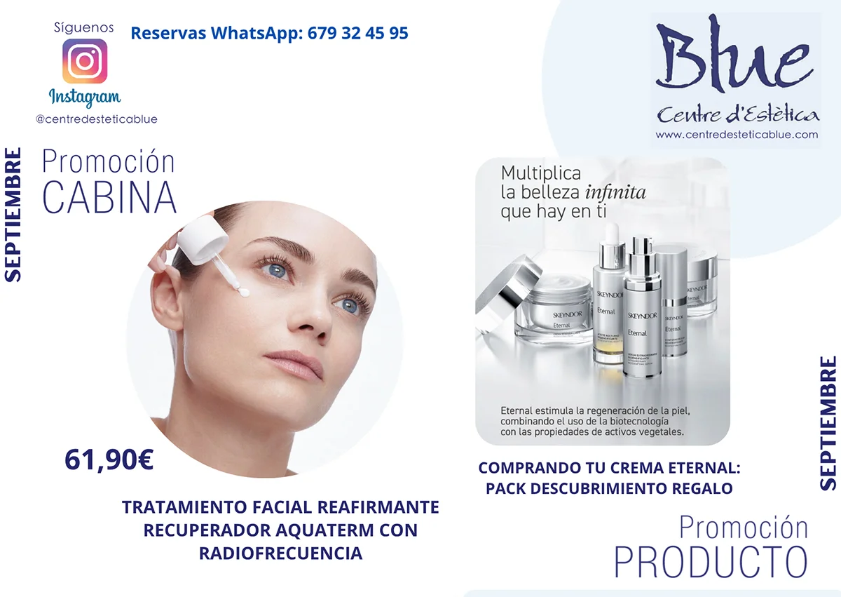 Promociones del centro de estética Blue de Barcelona Promociones del centro de estética Blue de Barcelona