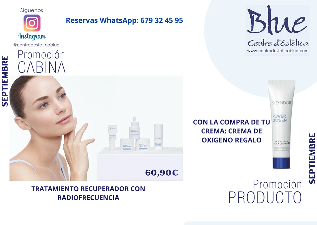 Promociones del centro de estética Blue de Barcelona Promociones del centro de estética Blue de Barcelona